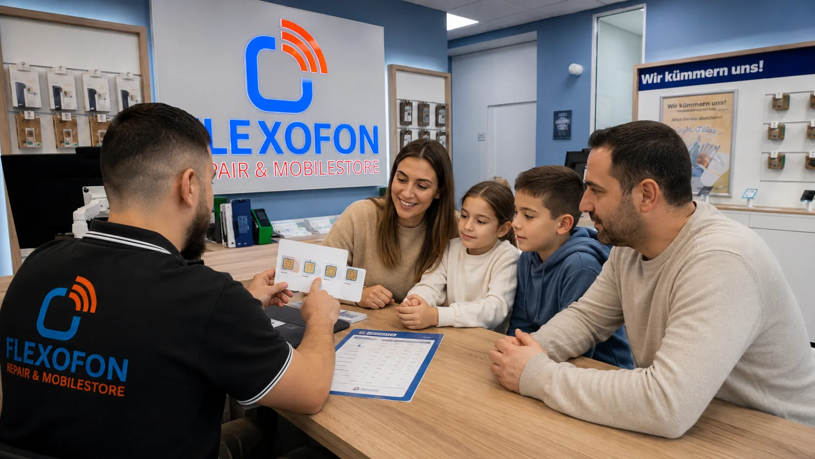 Flexofon Wilhelmsburg Tarifberatung zu Handytarife für Familien am Verkaufstresen